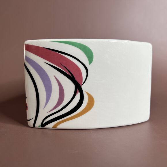 Set of 2 Rocket Farms Lady Face Planters, Abstract Picasso Style, Triangle Shape - Picture 10 of 14